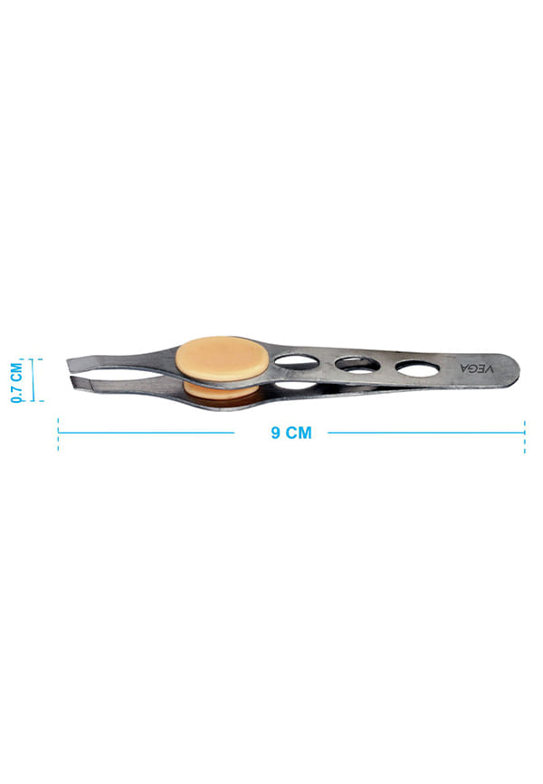 Tweezer with Rubber Grip, Square Tip, 1 Piece (TW-04) – thumbnail 2