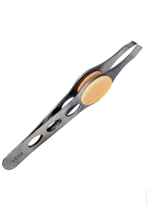 Tweezer with Rubber Grip, Square Tip, 1 Piece (TW-04) – thumbnail 3