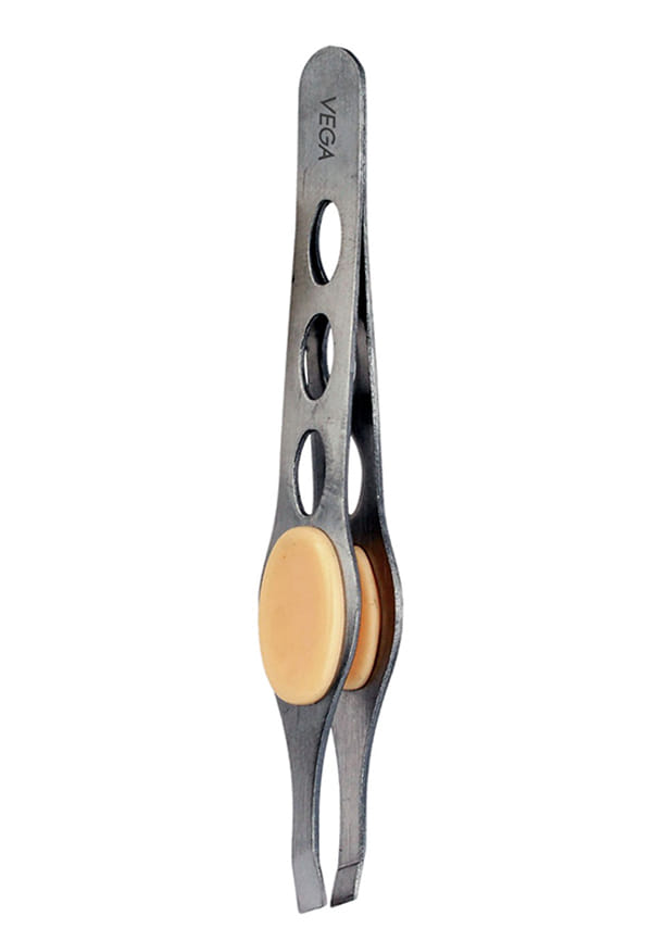 Tweezer with Rubber Grip, Square Tip, 1 Piece (TW-04) – thumbnail 5