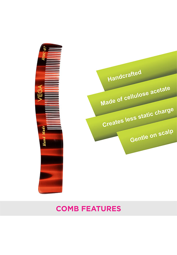 Vega Handcrafted Graduated Dressing Hair Comb (HMC-07) – thumbnail 2