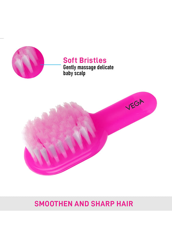 Vega Baby Hair Brush (India's No.1* Hair Brush Brand) with Soft Bristles for New Born Baby, Color May Vary, (9958) – thumbnail 3
