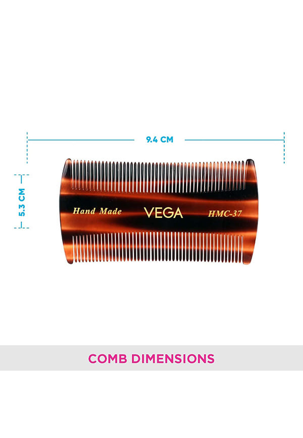 Vega Handcrafted Lice Hair Comb made with Cellulose Acetate (HMC-37) – thumbnail 2