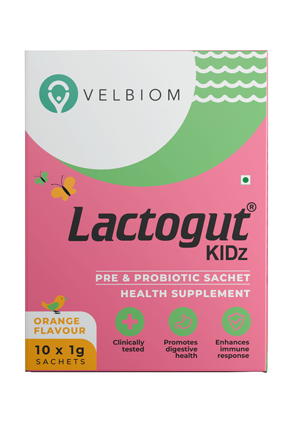 Lactogut Kidz Probiotics| Children Gut Health, Wellness and Immunity | Pre+Probiotic+Zinc Formula