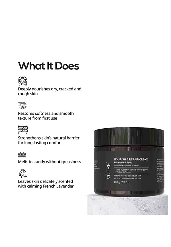 Hand & Foot Cream – French Lavender | Avocado Oil, Jojoba Oil & Rosehip Oil | For Nourishing, Protecting & Hydrating Dry Hands & Feet | For Men & Women | 100g – thumbnail 2