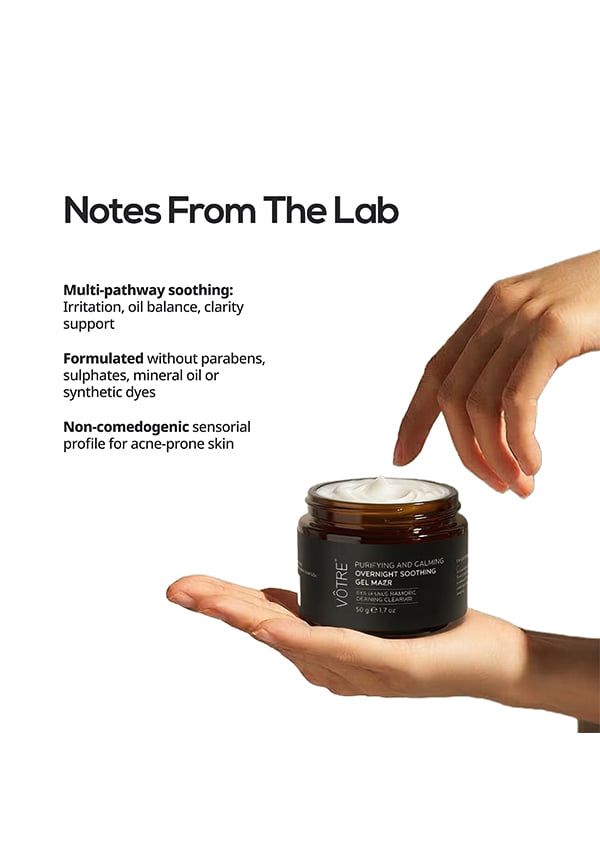 Purifying & Calming Overnight Gel Mask | Colloidal Oatmeal, Cica & Niacinamide | For Skin Soothing, Barrier Support & Overnight Recovery | For Men & Women | 50g – thumbnail 3