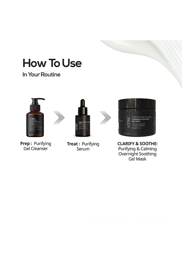 Purifying & Calming Overnight Gel Mask | Colloidal Oatmeal, Cica & Niacinamide | For Skin Soothing, Barrier Support & Overnight Recovery | For Men & Women | 50g – thumbnail 5