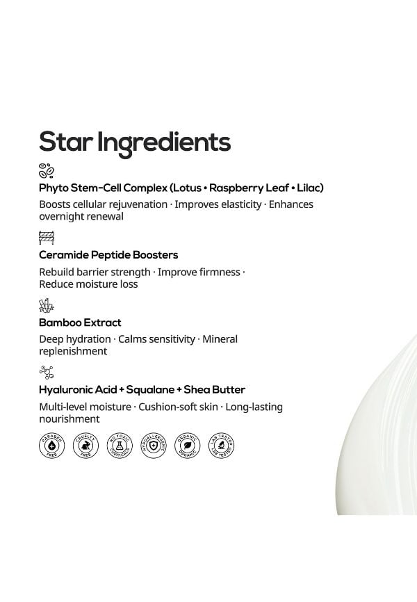 Moisture Magnet Ultima Hydrating Overnight Sleeping Mask | Hyaluronic Acid, Niacinamide & Plant Stem Cells | For Deep Hydration, Skin Recovery & Overnight Plumping | For Men & Women | 50g – thumbnail 5