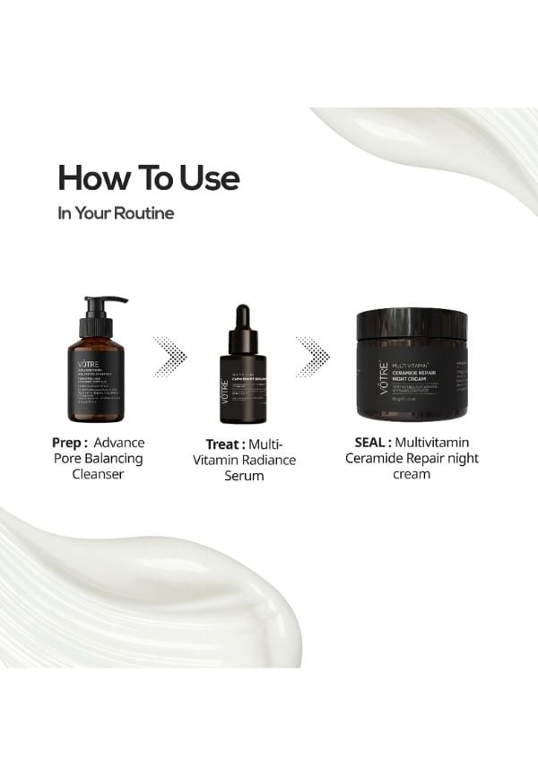 Multi Vitamin Ceramide Repair Night Cream | Ceramide Complex, Bakuchiol & Beta Glucans | For Barrier Restoration, Skin Recovery & Deep Nourishment | For Men & Women | 30g – thumbnail 3