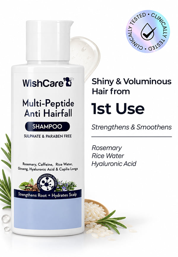 Multi Peptide Rice Water Anti Hairfall Shampoo - Rosemary, Capilia Longa, HA & Caffeine Multi Peptide Rice Water Anti Hairfall Shampoo - Rosemary, Capilia Longa, HA & Caffeine