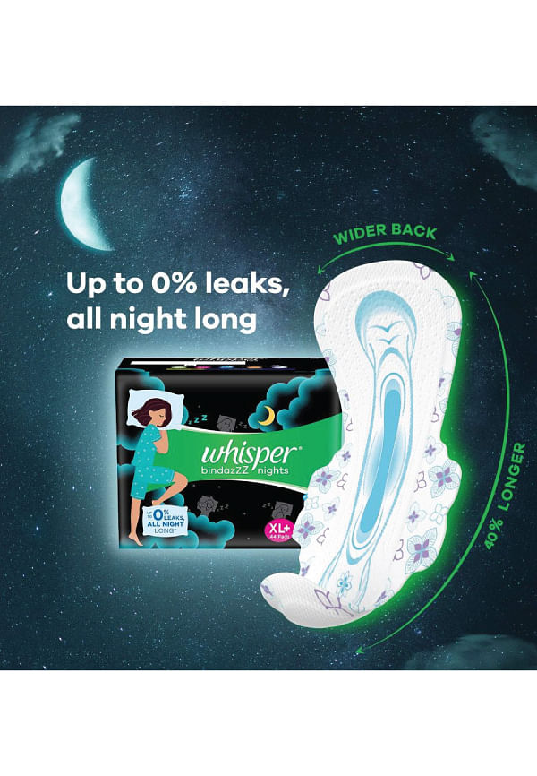 Buy Whisper Ultra Whisper Bindazzz Nights Sanitary Pads (XL+) 30's
