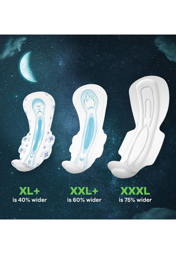 Ultra Clean Sanitary Pads for Women, XL+ & Bindazzz Nights Sanitary Pads,  XL+