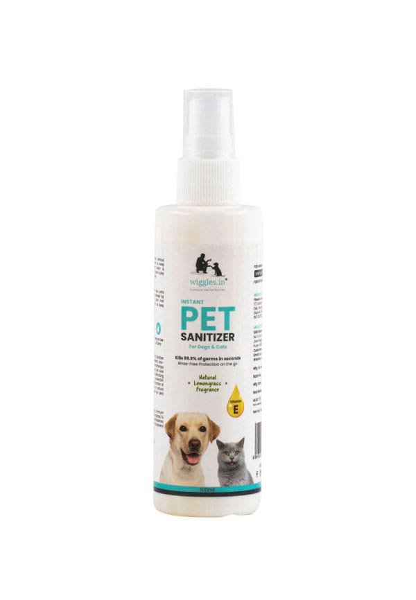 Wiggles Pet Sanitizer Spray Dogs Cats, 100ml Vet Approved Kills Germs