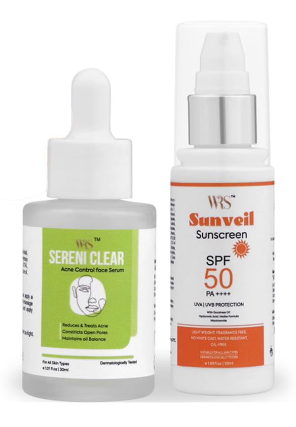SereniClear Acne Control Serum & SunVeil SunscreenSPF 50 PA++++ (Combo Pack)
