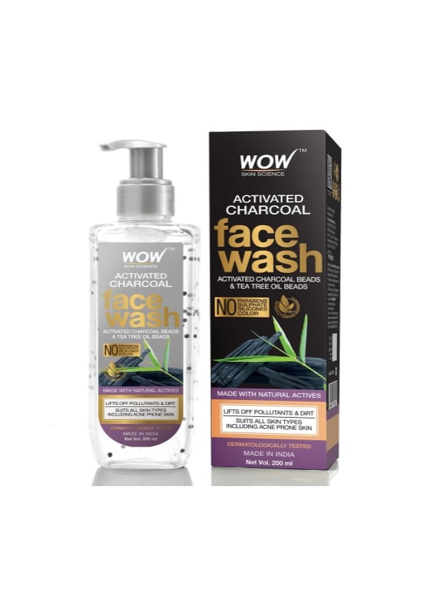 Activated Charcoal Face Wash With Activated Charcoal & Tea Tree Oil Beads
