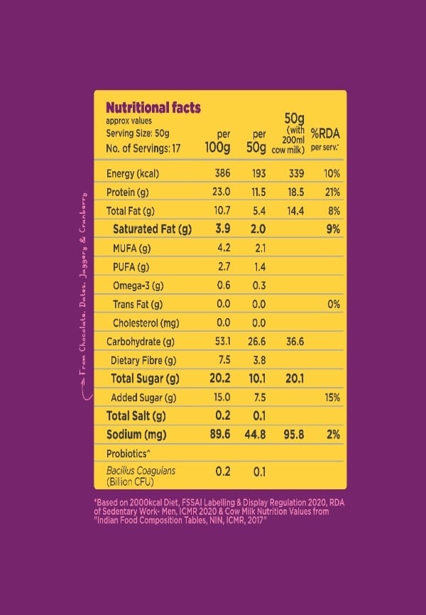 Yoga Bar High Protein Muesli | Choco Almond and Cranberry | Added Probiotics | 850g – thumbnail 4