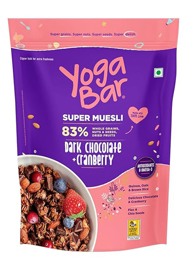 Dark Chocolate & Cranberry Muesli | Size: 700 gm By Yogabar