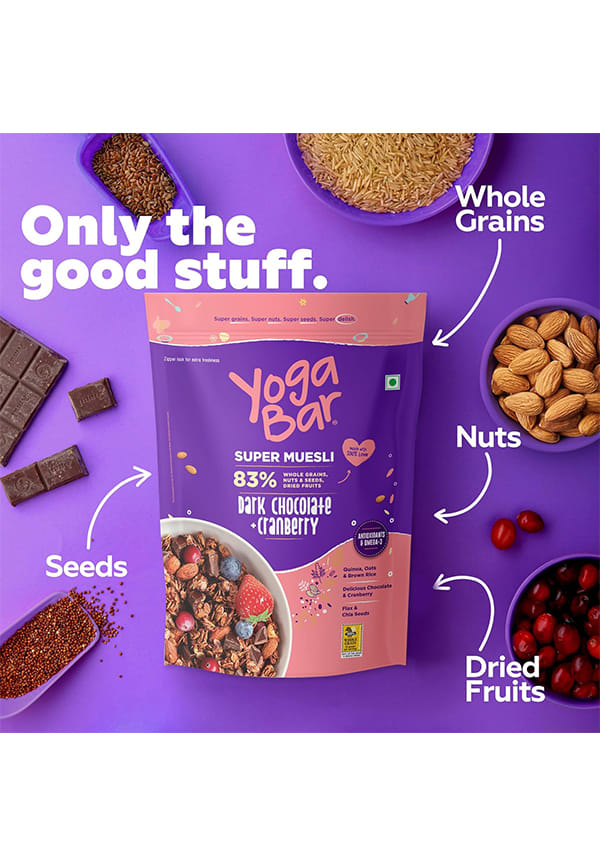 Yoga Bar Super Muesli |Dark Chocolate and Cranberry |0% Added Sugar |700g – thumbnail 2