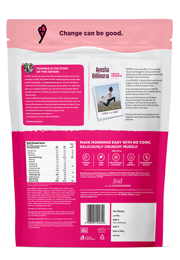 Yoga Bar Super Muesli |Fruit, Nuts and Seeds |0% Added Sugar |700g – thumbnail 2