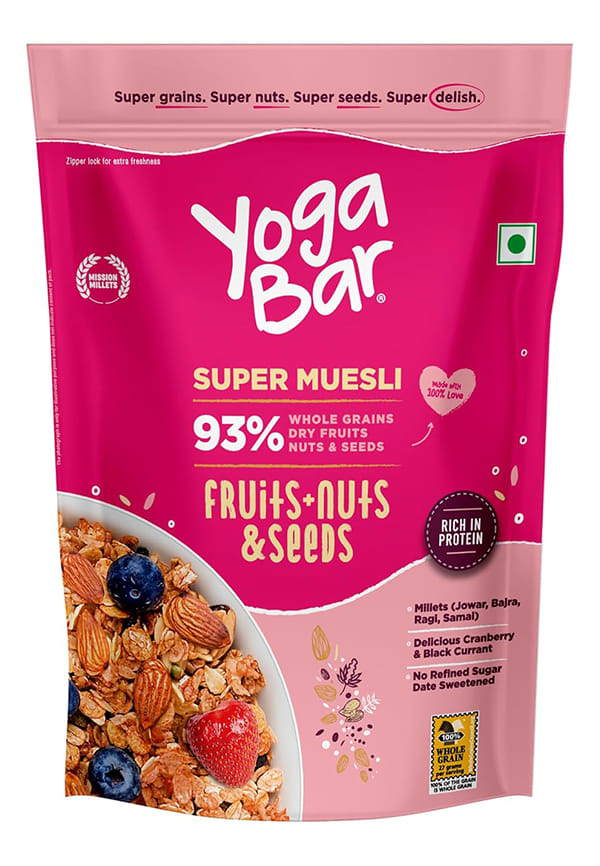 Fruit & Nut Muesli, Super Save Pack, Wholegrain Breakfast, High Fiber Pouch
