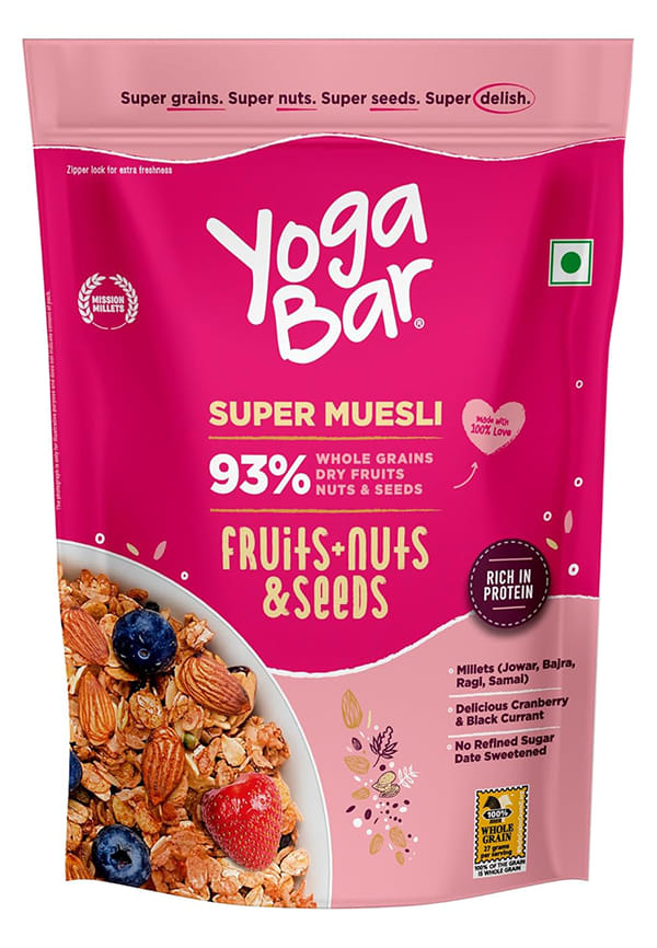 Fruit & Nut Muesli, Super Save Pack, Wholegrain Breakfast, High Fiber Pouch