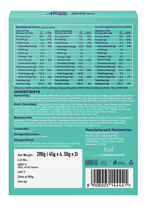 Yoga Bar Breakfast Bar Variety Pack |Pack of 6 | 300g – thumbnail 2