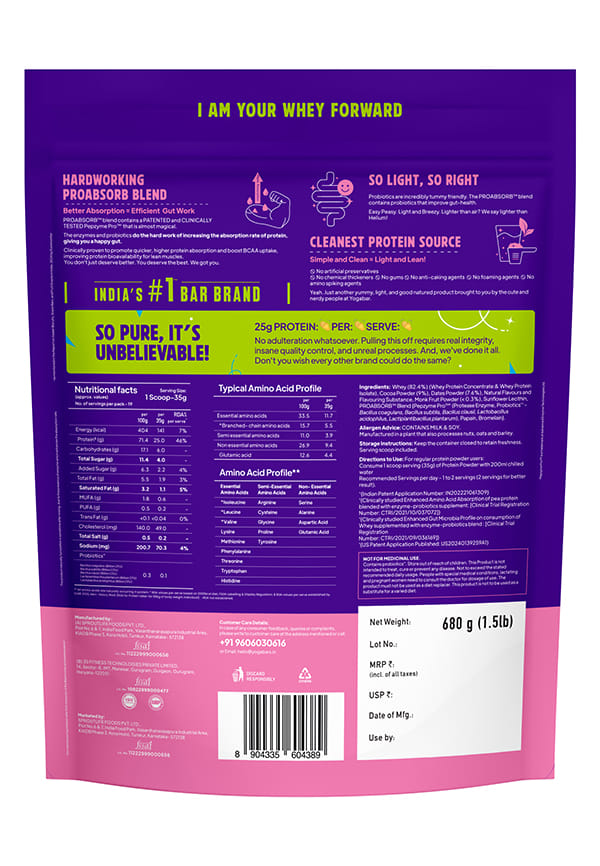 Pro Clean Whey Protein | Chocolate Flavour with Monk Fruit and Dates – thumbnail 2