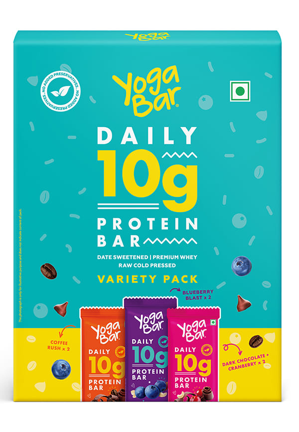 Yoga Bar Daily 10g Protein Bar Variety Pack | Date Sweetened|Pack of 6 | 300g Yoga Bar Daily 10g Protein Bar Variety Pack | Date Sweetened|Pack of 6 | 300g
