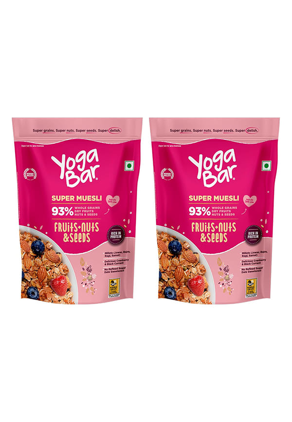 Fruit & Nut Muesli, Super Save Pack, Wholegrain Breakfast, High Fiber Pouch