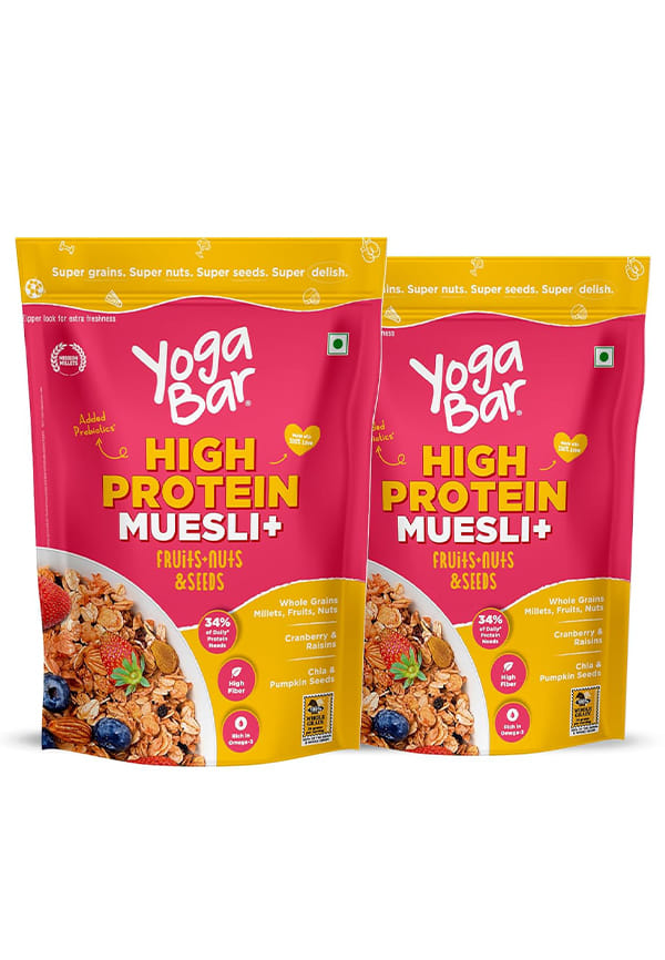 Fruit & Nut Muesli, Super Save Pack, Wholegrain Breakfast, High Fiber Pouch