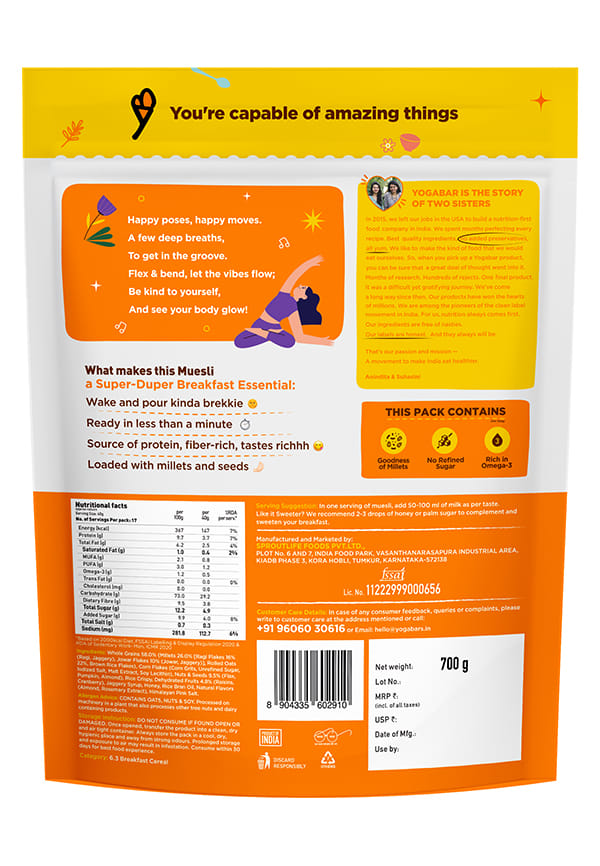 Yooga Bar Super Muesli | Nuts And Seeds Crunch | Rich In Protein – thumbnail 2