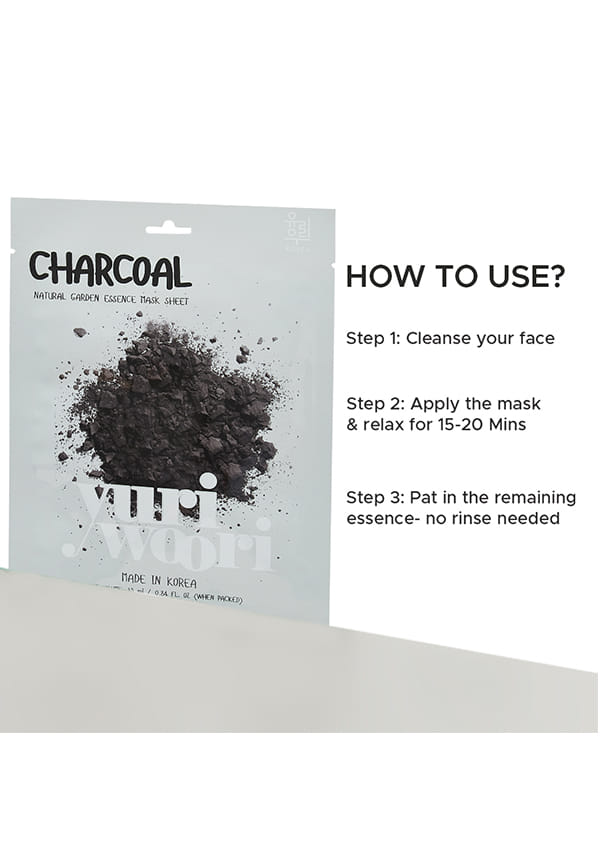 Natural Garden Essence Mask Sheet Black Charcoal – thumbnail 4