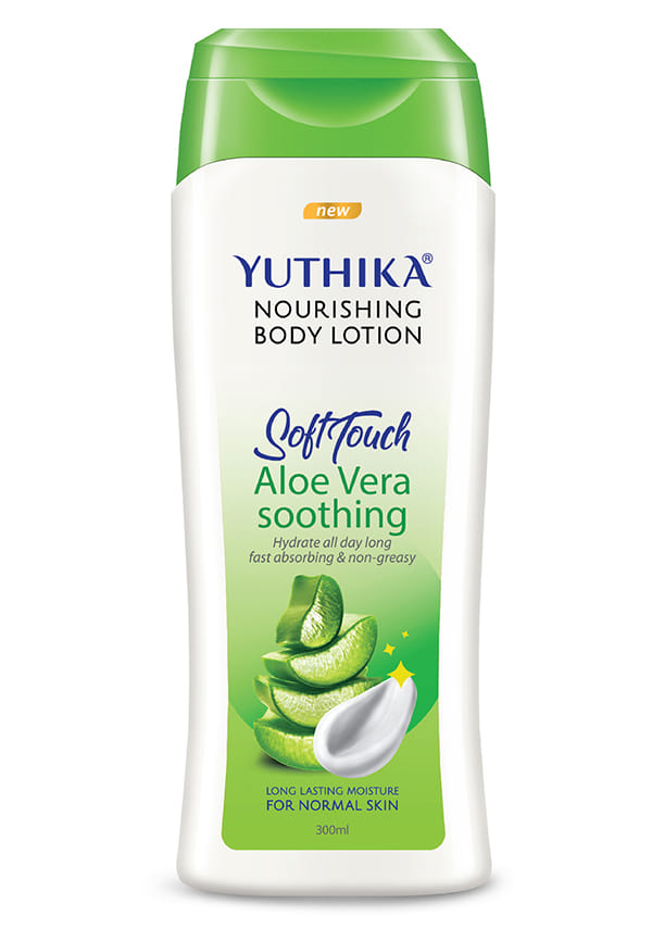 Yuthika Aloe Vera Body Lotion for Instant Hydration, Fast Absorbing | 300ml Flip | Pack of 1