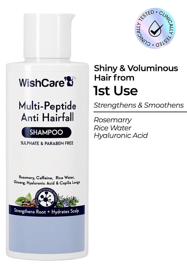 Multi Peptide Rice Water Anti Hairfall Shampoo - Rosemary, Capilia Longa, HA & Caffeine Multi Peptide Rice Water Anti Hairfall Shampoo - Rosemary, Capilia Longa, HA & Caffeine
