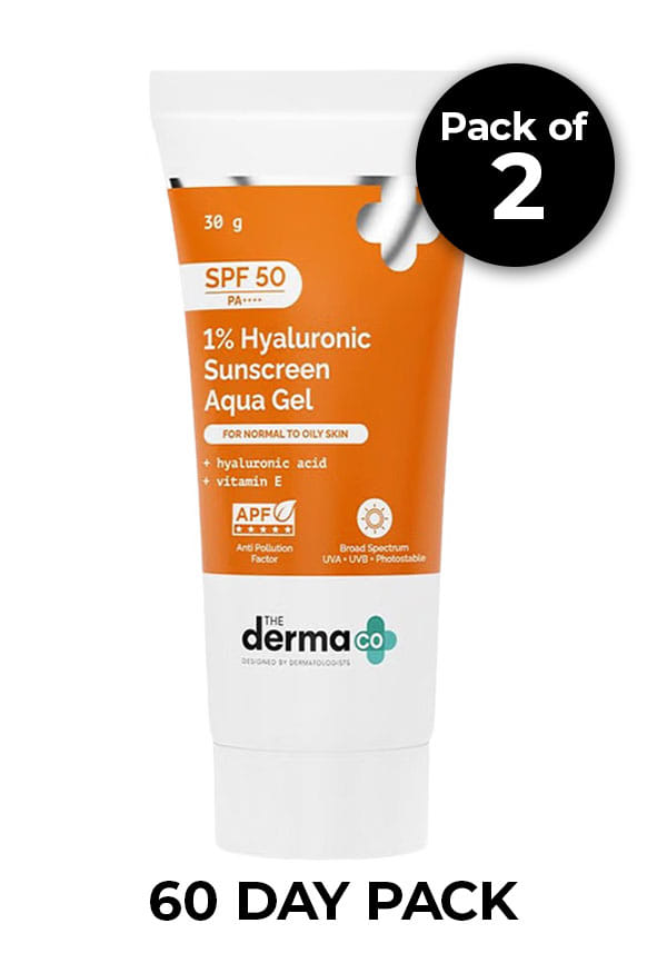 1% Hyaluronic Sunscreen SPF 50 Aqua Gel Pack Of 2 1% Hyaluronic Sunscreen SPF 50 Aqua Gel Pack Of 2