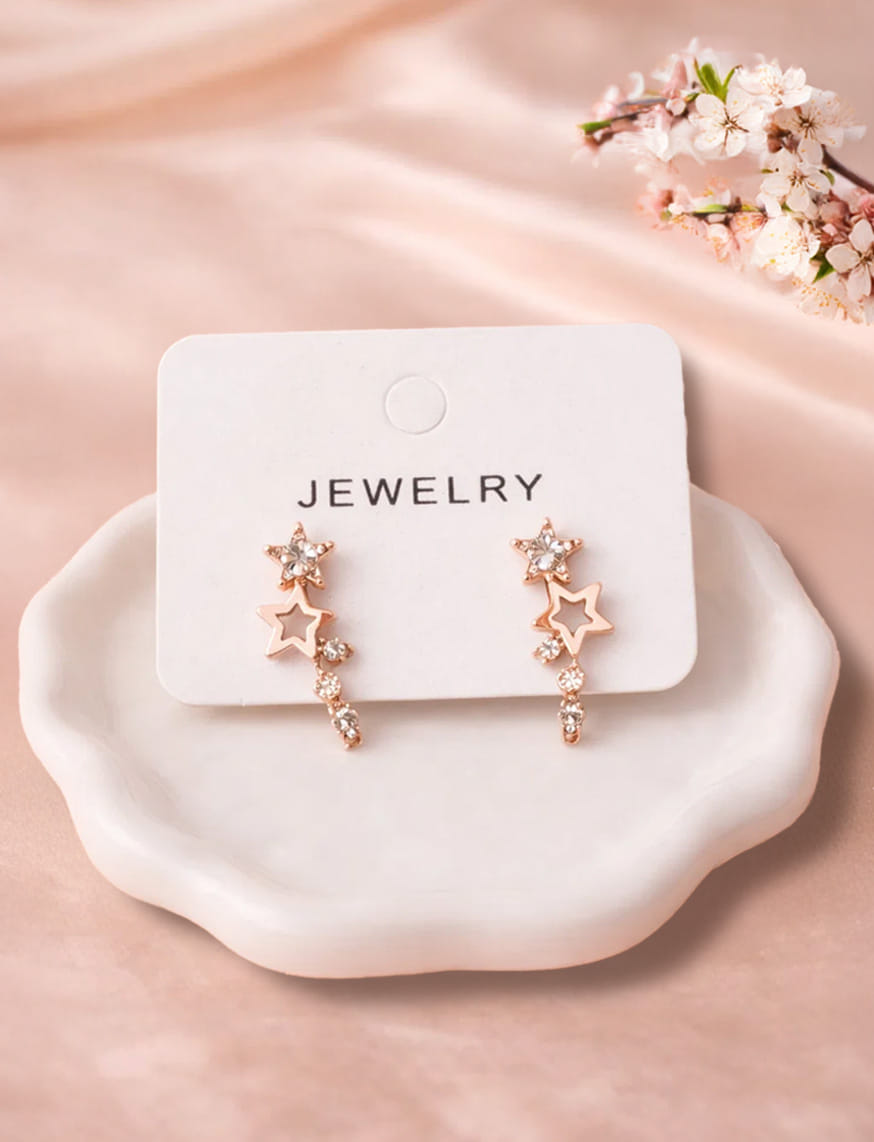 Diamond Star Stud Earrings