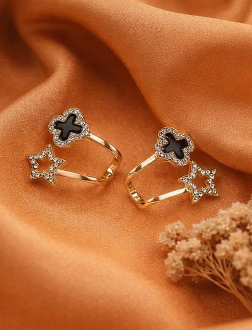 Diamond Star Stud Earcuffs