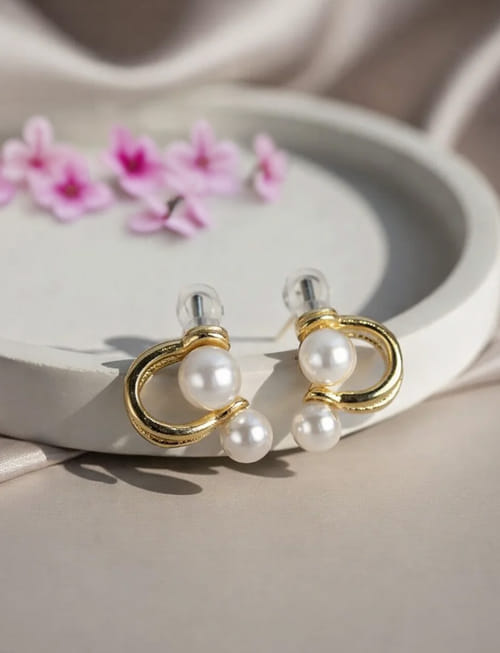 Dual Pearl Stud Earcuffs