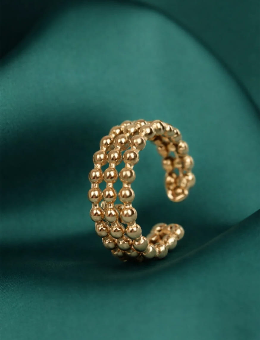 Golden Beaded Ring