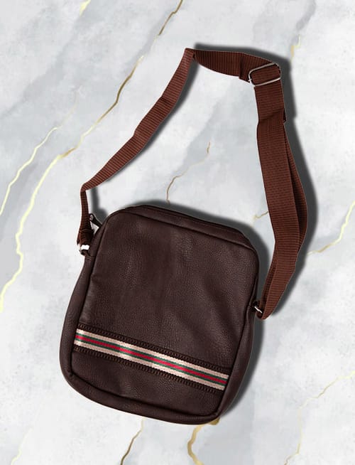 PU Leather Brown Duffle Bag