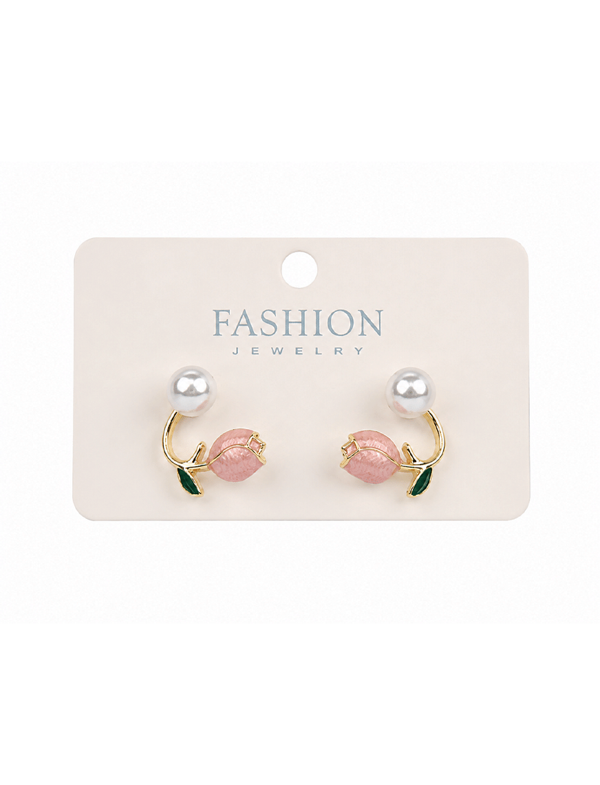 Tulip Petal Pearl Earrings – thumbnail 2