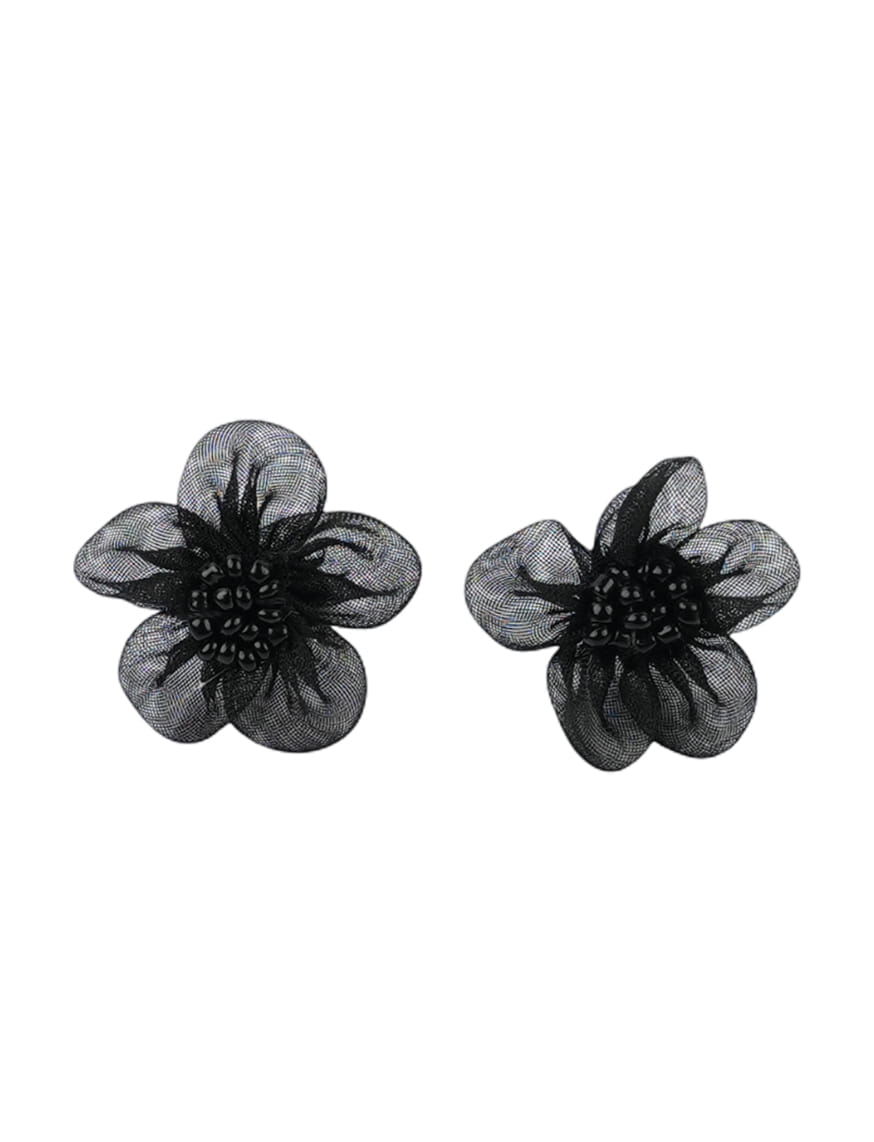 Black Blossom Mesh Studs – thumbnail 2
