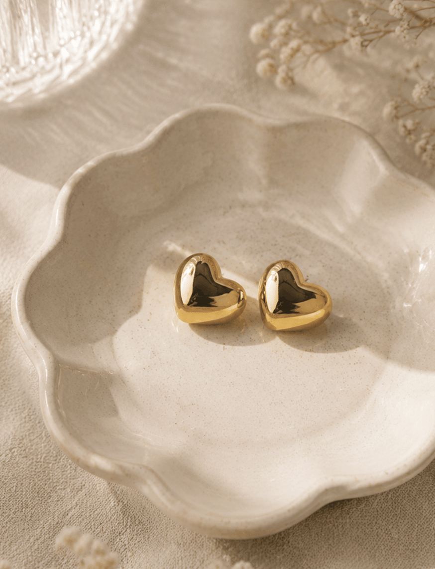 Classic Golden Heart Studs