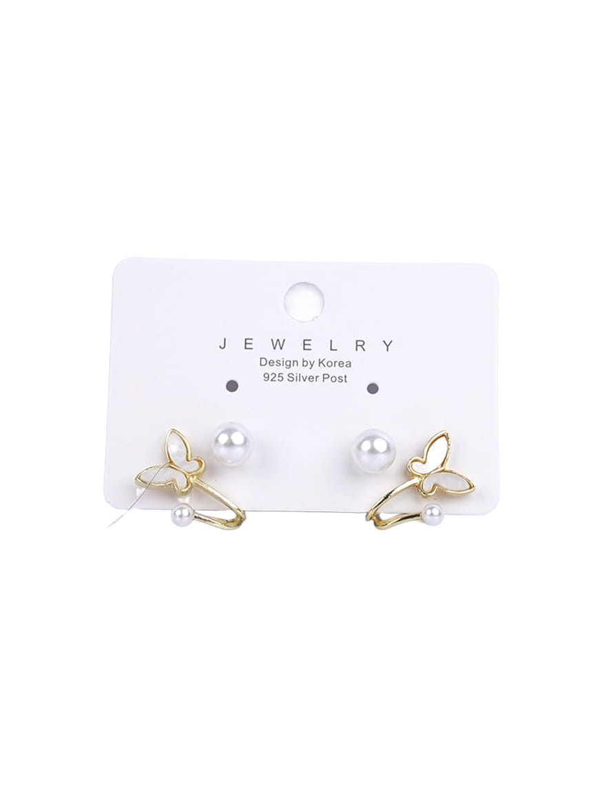 Celeste Butterfly Pearl Earrings – thumbnail 2
