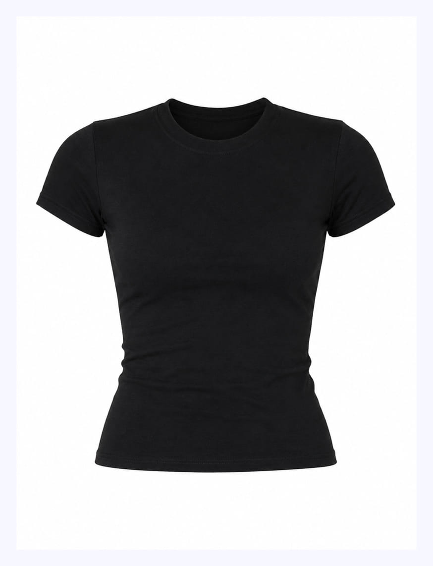 Basic IT Girl Baby Tee For Women - Black – thumbnail 8