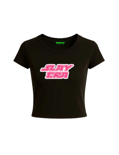 Slay Era Juice IT Girl Baby Tee For Women - Black