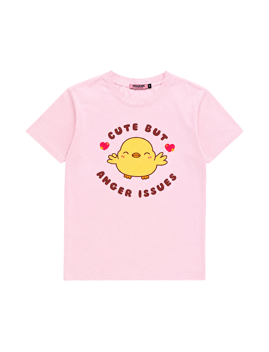 Cute But Anger Issues IT Girl Baby Tee For Women - Baby Pink