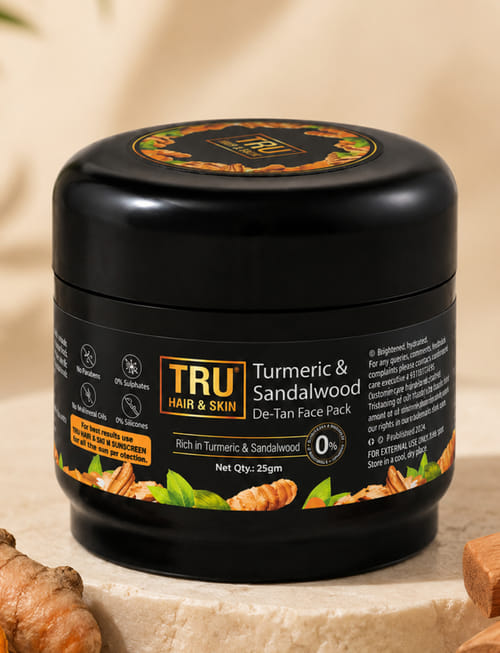 Tru Hair & Skin Turmeric & Sandalwood De-Tan Face Pack