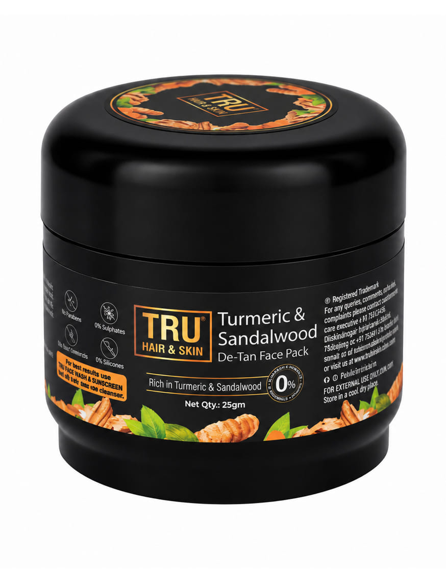 Tru Hair & Skin Turmeric & Sandalwood De-Tan Face Pack – thumbnail 2