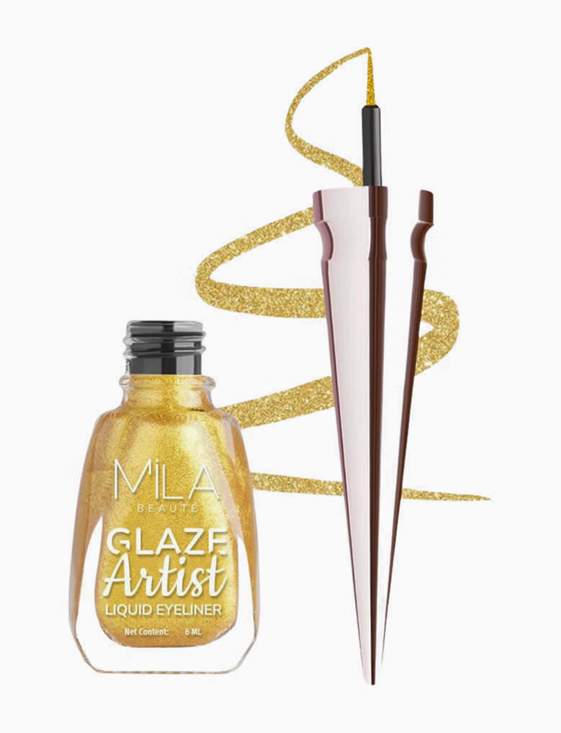 Glaze Artist Liquid Eyeliner Waterproof & Smudge-proof Quick Drying - 006 Magical Gold – thumbnail 3